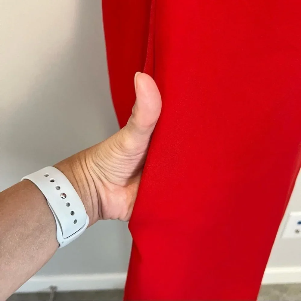 Aritzia Wilfred Neufchâtel Off Shoulder Ruffle Dress Red Mini Dress - Picture 12 of 16